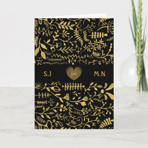 Floral Gold, Valentine's Day Card