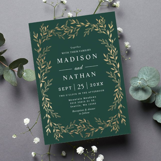 Floral Gold Victorian Wedding Invitation (Creator Uploaded)