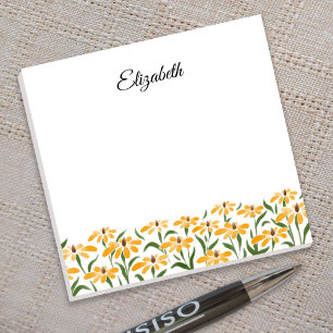 Floral Golden Black-Eyed Susan Watercolor Elegant Post-it Notes