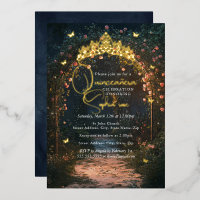 Floral Golden Garden Butterfly Quinceanera