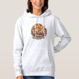 Floral Golden Retriever Mum My Heart Has Paws Hoodie