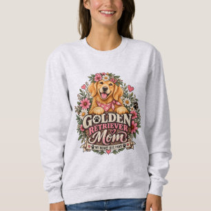 Floral Golden Retriever Mum My Heart Has Paws Sweatshirt