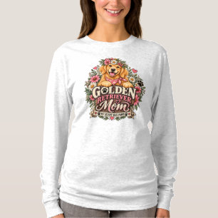 Floral Golden Retriever Mum My Heart Has Paws T-Shirt