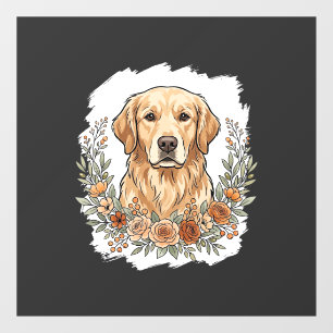 Floral Golden Retriever Sublimation