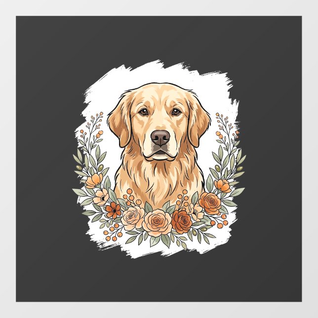 Floral Golden Retriever Sublimation (Sheet)