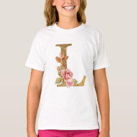 Floral golden - The letter L
