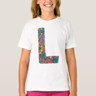 Floral golden - The letter L T-Shirt