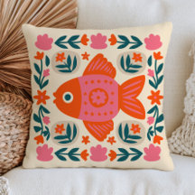 Floral Goldfish Illustration Eclectic Botanical