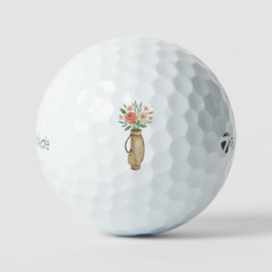 Floral Golf Bag with Flowers Wedding Favour Gift Balls