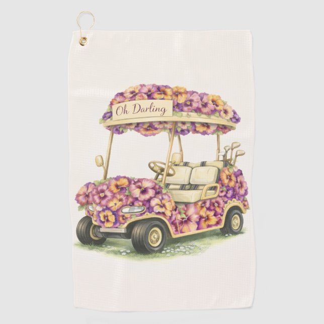 Floral Golf Cart Towel Gift (Front)