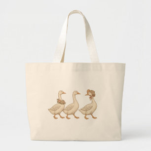 Floral Goose Canvas Tote – Vintage Farmhouse Style