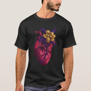 Floral Goth Anatomical Heart Show Your Love T-Shirt