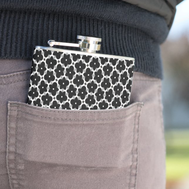 Floral Goth Garden Hip Flask (In Situ)