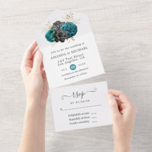 Floral Gothic All In One Invitation