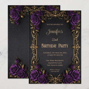 Floral Gothic Birthday Invitation