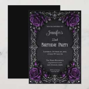 Floral Gothic Floral Birthday Invitation