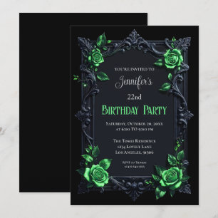 Floral Gothic Floral Birthday Invitation