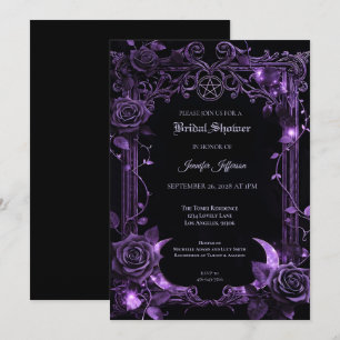 Floral Gothic Halloween Bridal Shower invitation
