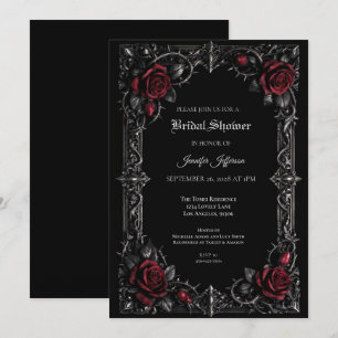Floral Gothic Halloween Bridal Shower invitation