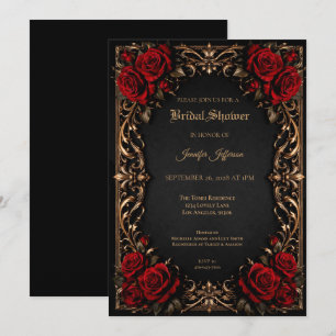 Floral Gothic Halloween Bridal Shower invitation