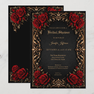 Floral Gothic Halloween Bridal Shower invitation