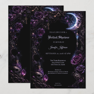 Floral Gothic Halloween Bridal Shower invitation