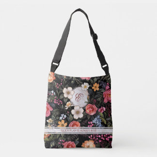 Floral Grace Personalised Carryall Crossbody Tote