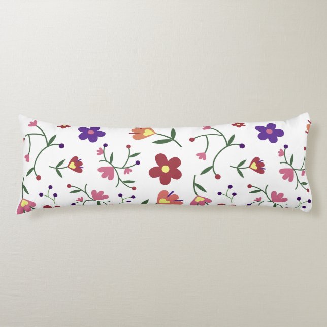 Floral Grade A Cotton Body Pillow  (Front)