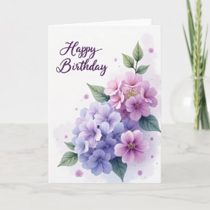 Floral Gradient Birthday Card