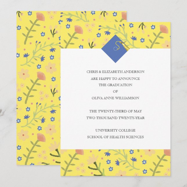 Floral Graduation Announcement (Front/Back)