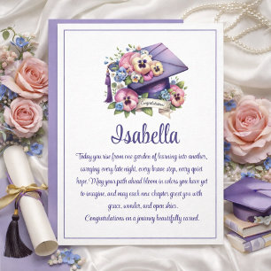 Floral Graduation Cap Congratulations Card