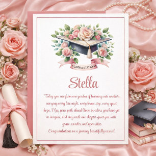 Floral Graduation Cap Congratulations Card