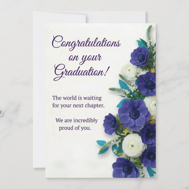 Floral Graduation Card Congratulations Card (Front)