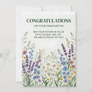 Floral Graduation Card   Congratulations Daughter