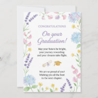 Floral Graduation Card: Elegant Congratulations fo