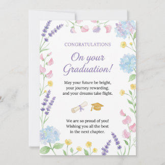 Floral Graduation Card: Elegant Congratulations fo Invitation