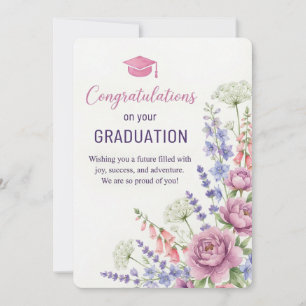 Floral Graduation Card Printable   Congratulations