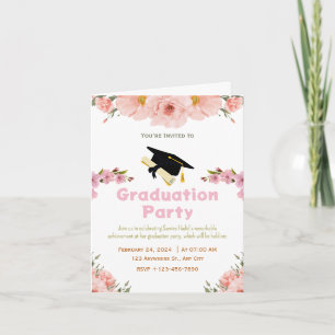 Floral Graduation Folded Party Invitation
