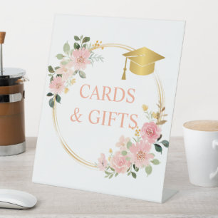 Floral Graduation Gift Pedestal Sign