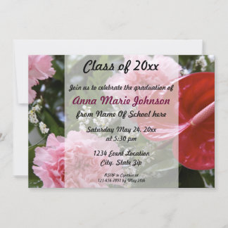 Floral Graduation Invitation