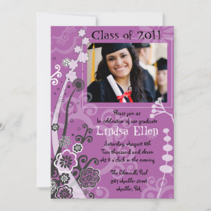 Floral Graduation Invite Invitation Class of 2012