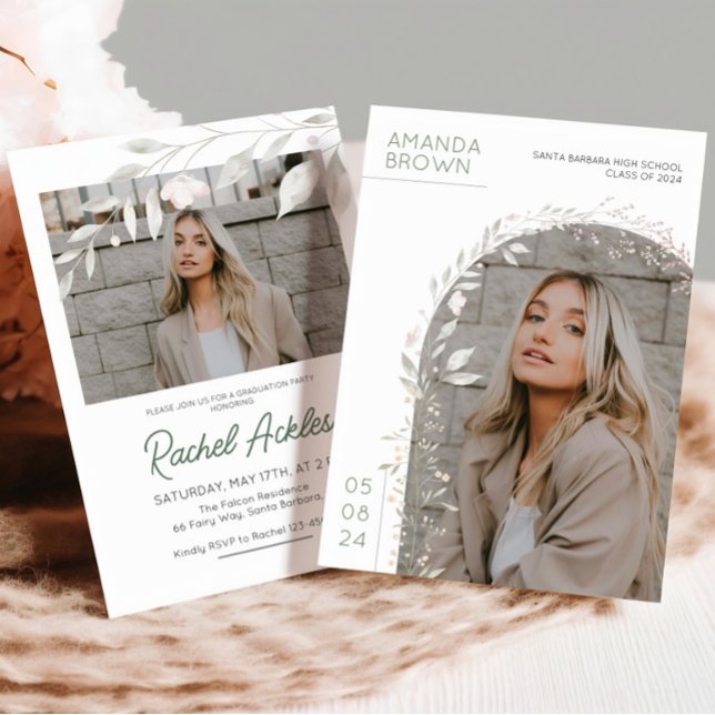 Floral Graduation Party Invitation, Girl Grad Invitation (Creator Uploaded)