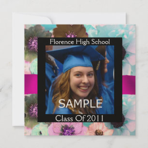 FLORAL GRADUATION PHOTO TEMPLATE MONOGRAM