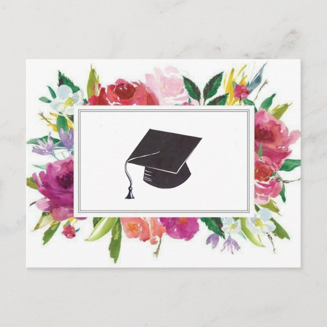 Floral graduation  postcard (Front)