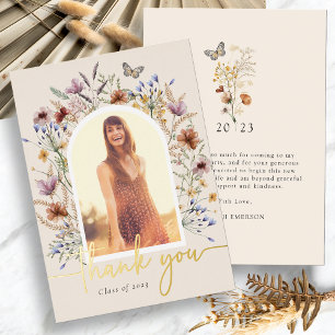 Floral Graduation Thank You Card