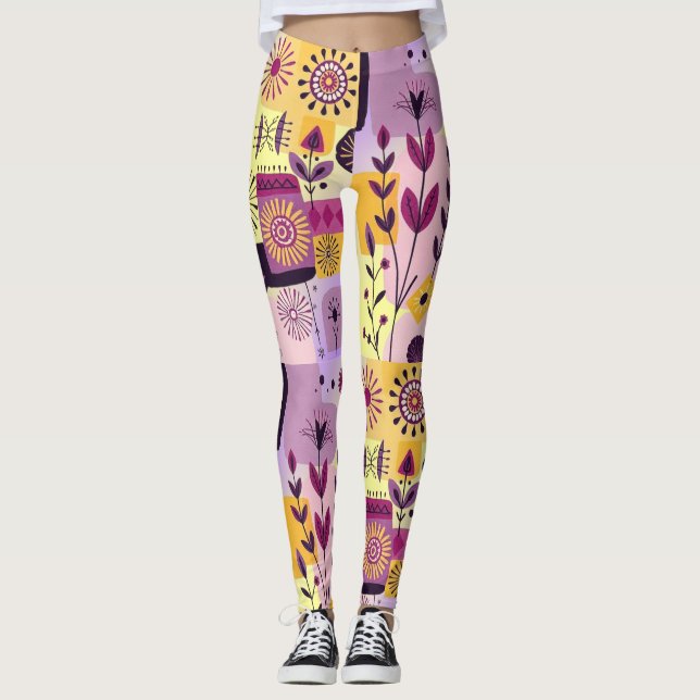 Floral graffiti leggings (Front)