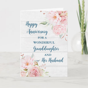 Floral Granddaughter and her Husband Anniversary Card