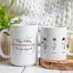 Floral Grandma Grandpa Sunflower Birthday Coffee Mug