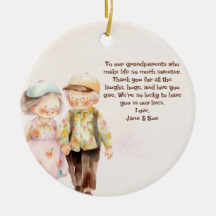 Floral Grandparents Day  Ceramic Tree Decoration