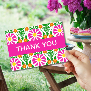 Floral Gratitude in Full Bloom Thank You Card